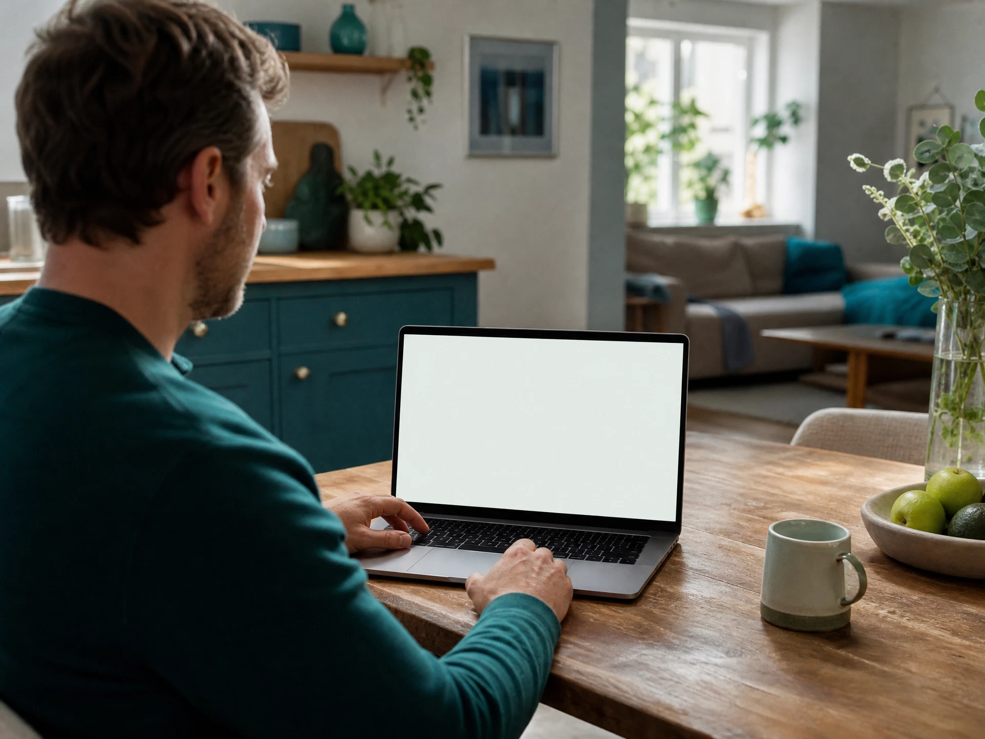 Homeowner using the HEG solar quote tool on a laptop
