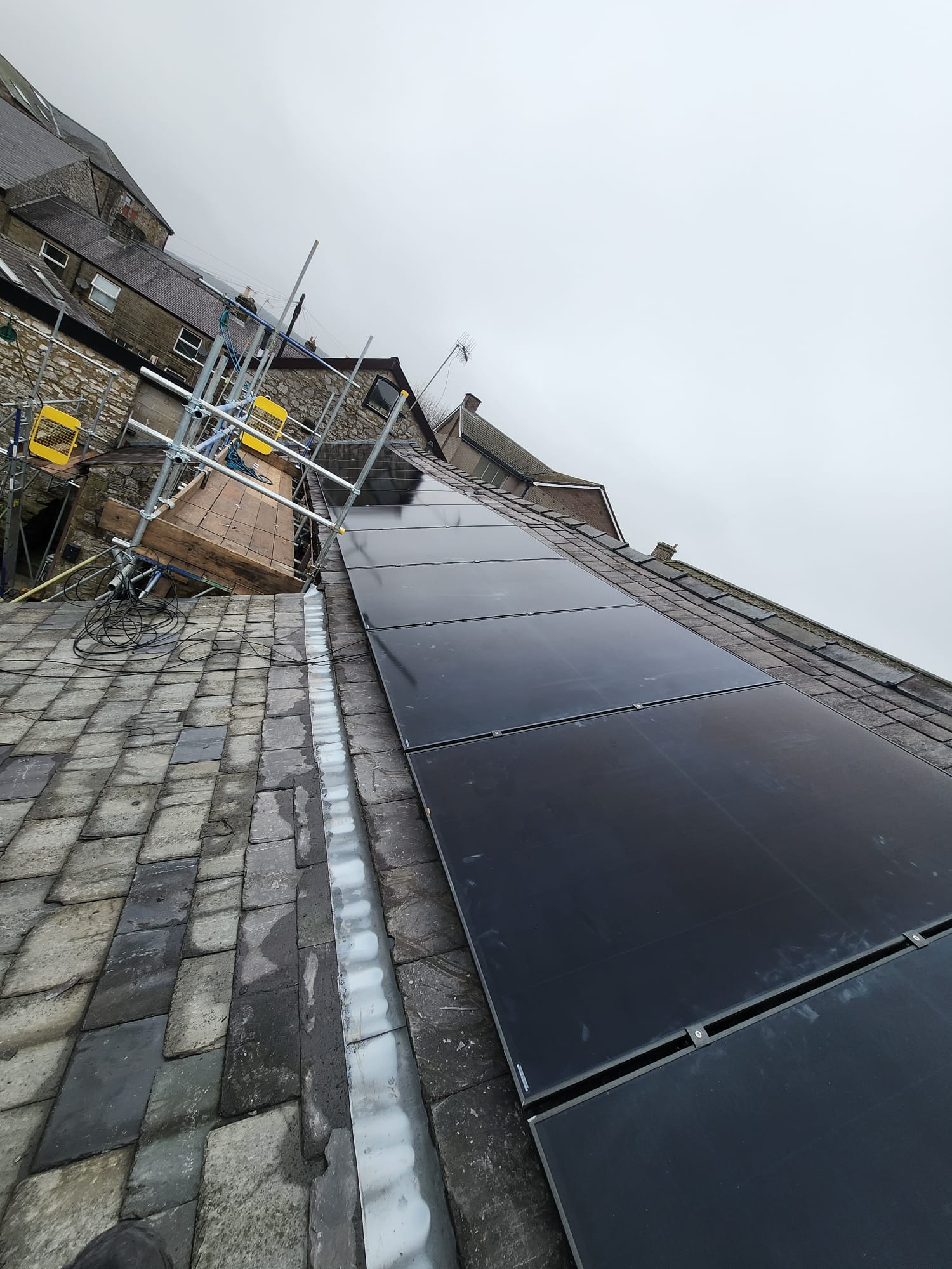 Solar panels fitted to a Yorkshire stone home